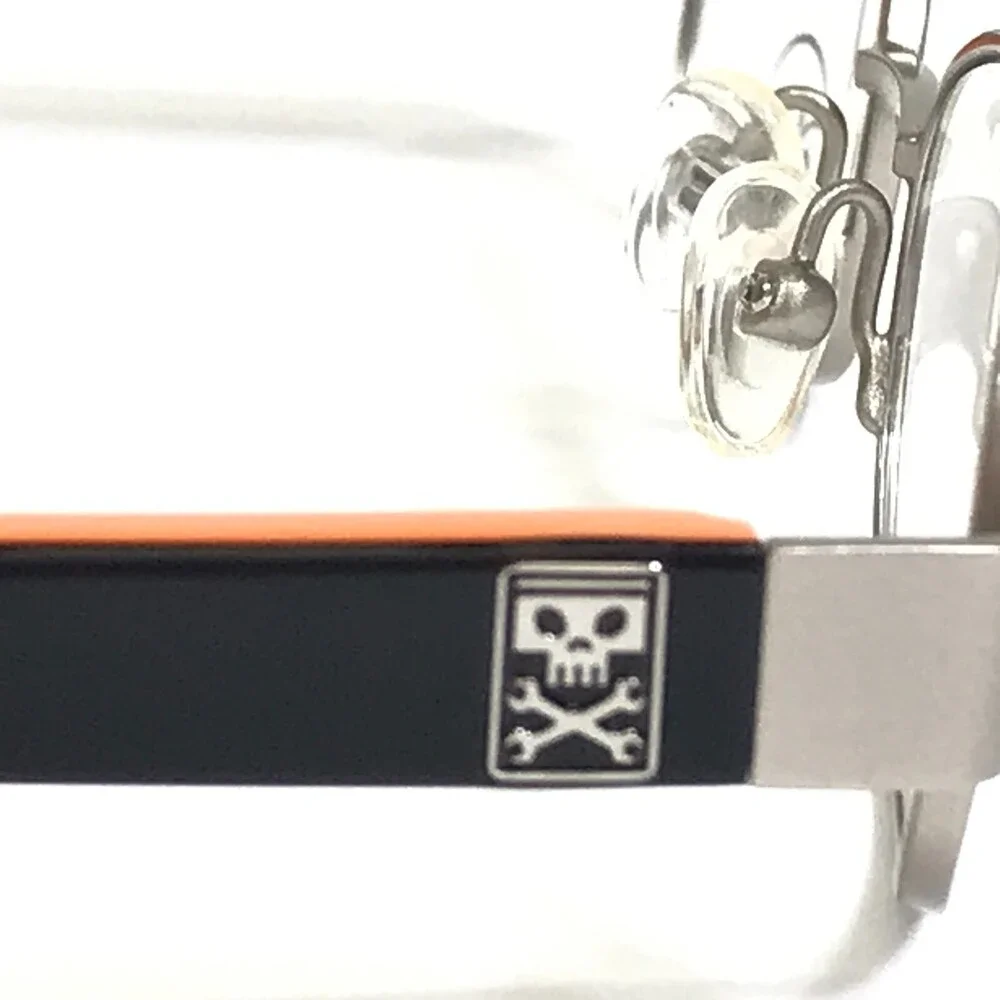 Disney Eyeglasses Frames Kids 3E 1006 3094 Black Orange Silver 47-15-130